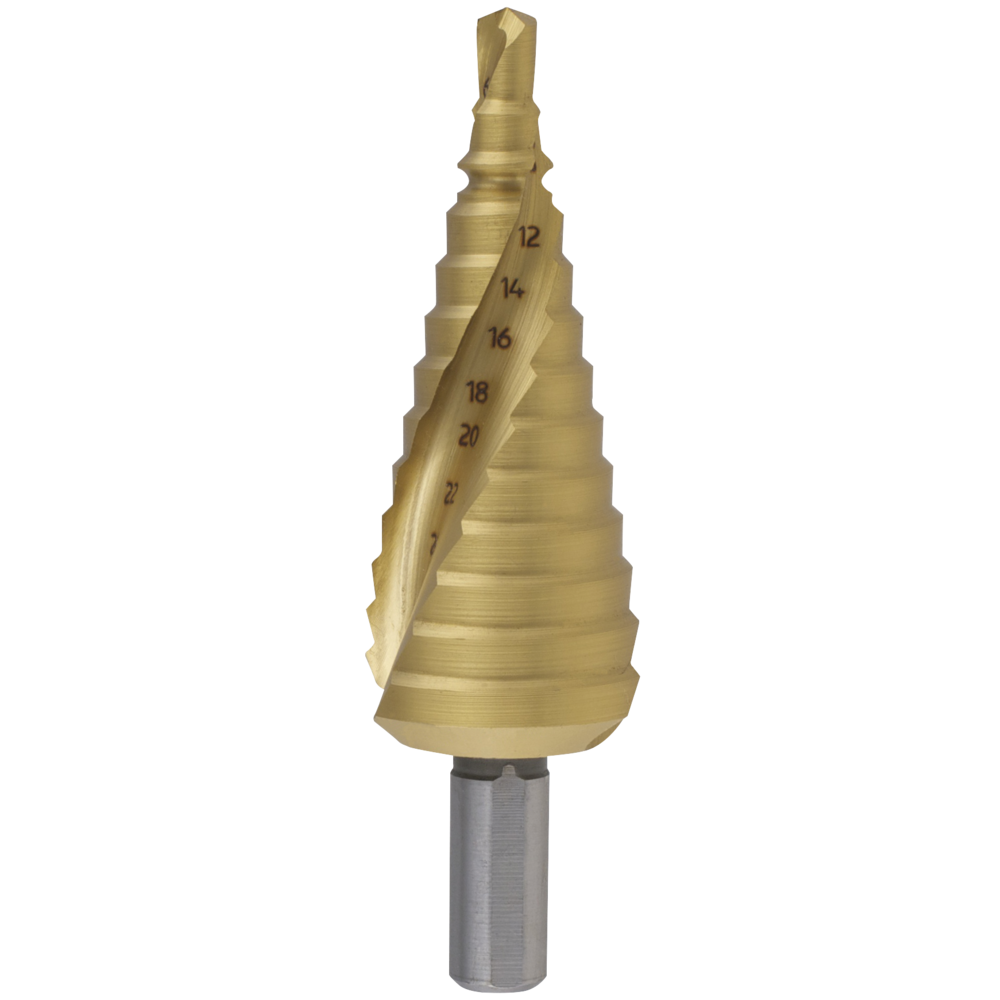 Stufenbohrer HSS Nr. 3, ø6-30mm (Stahl/Guss) TiN